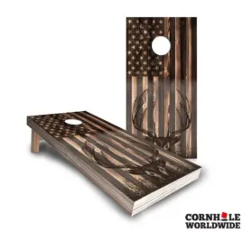 Stained Deer Silhouette Cornhole Game