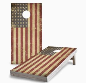 Grunge American Flag design cornhole set 2