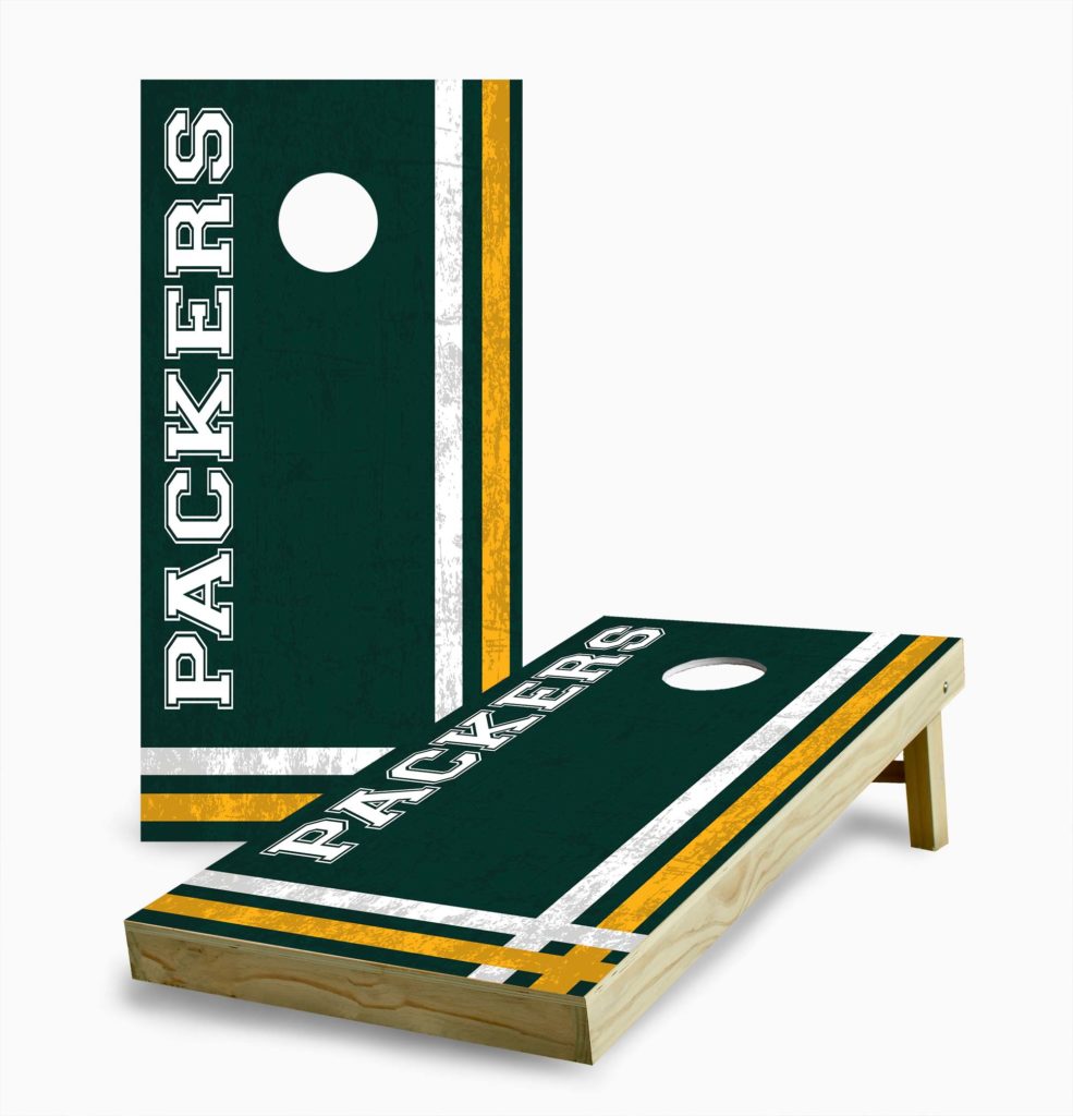 Green Bay Packers Ripped Metal Cornhole Board Decal Wrap
