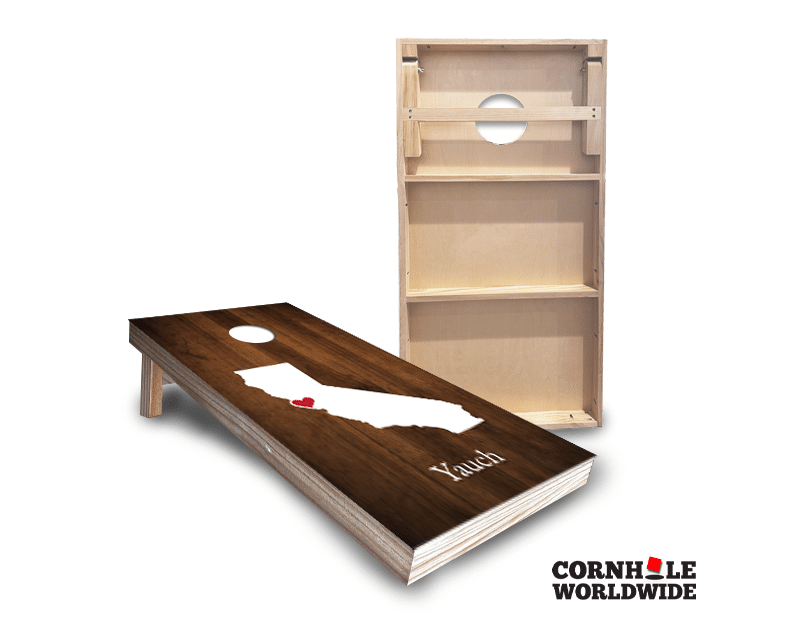 Personalized Stained Wedding with Home States Cornhole Game - thumbnail 2
